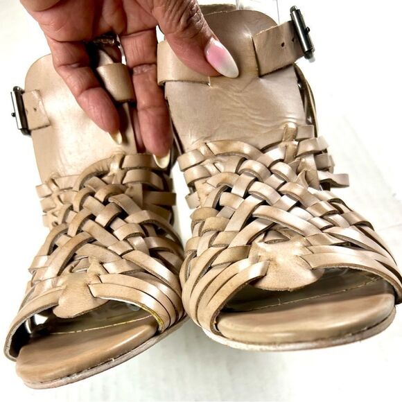 Naughty Monkey Dually Noted Leather Wedge Sandals - Picture 9 of 12